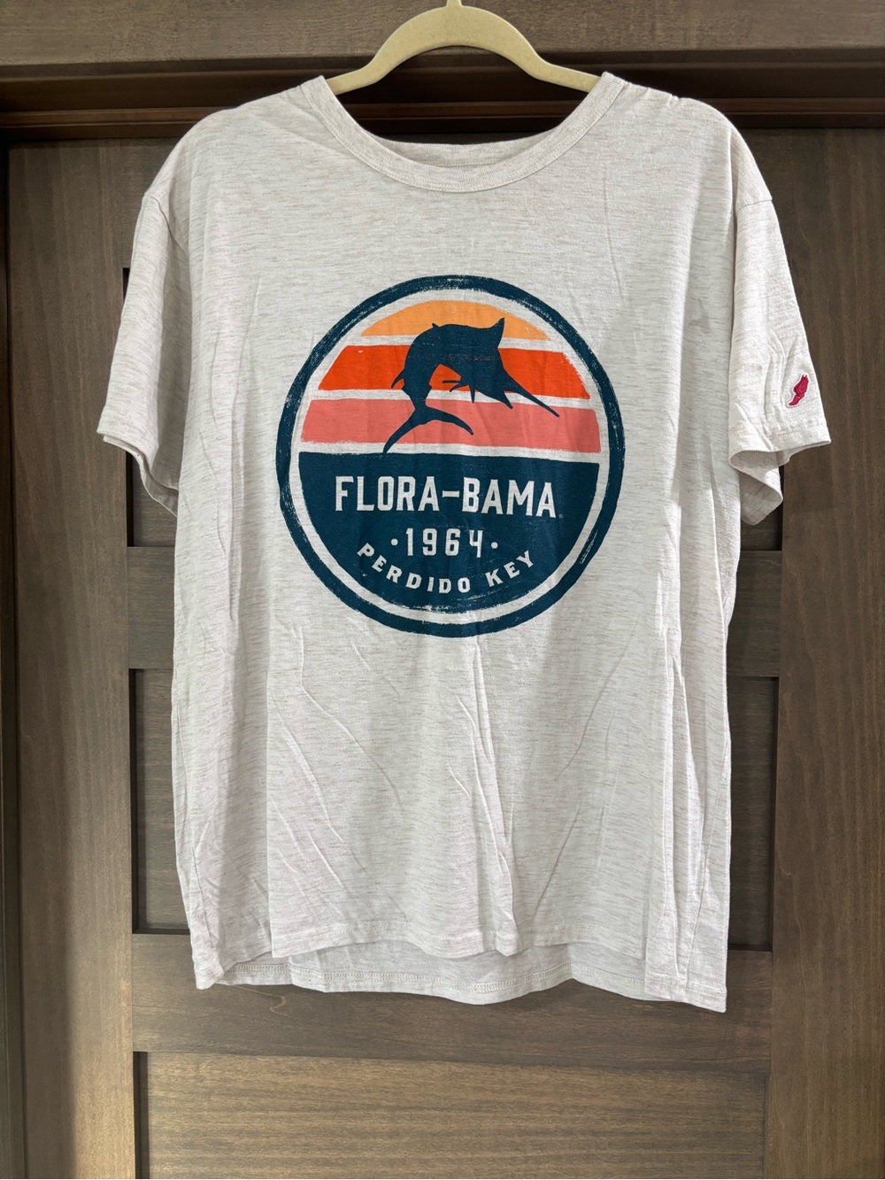 League Kids Tee - White with Blue & Orange Circle Marlin Logo